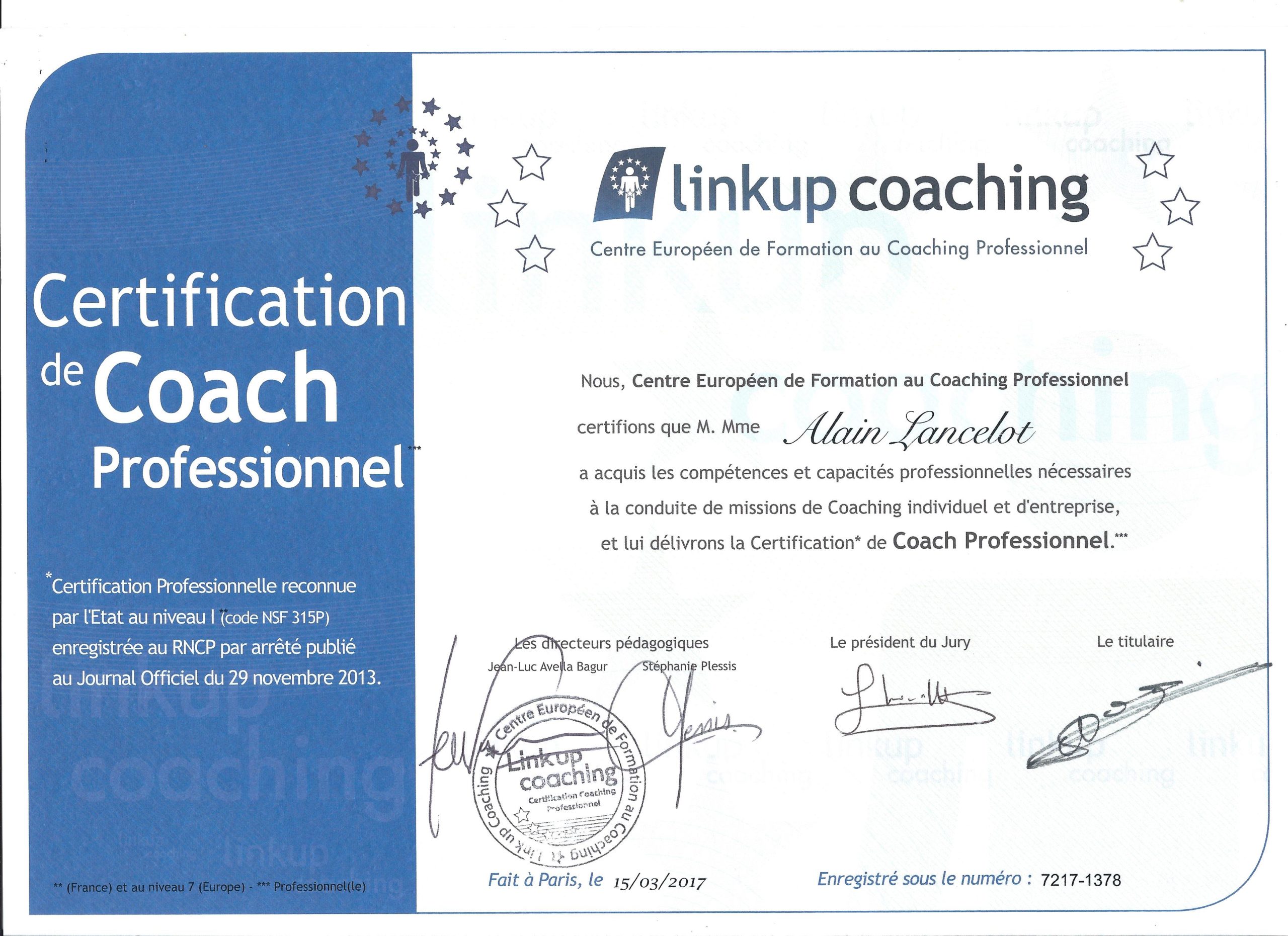 certificat de coach professionel RNCP pour -faisons connaissance-